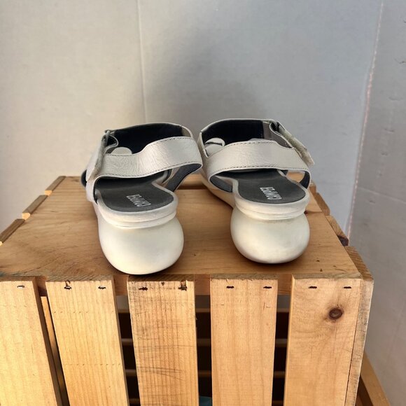 Camper Size 8 Cream Off-White Balloon Leather Adjustable T-Bar Heeled Sandals - Picture 10 of 13